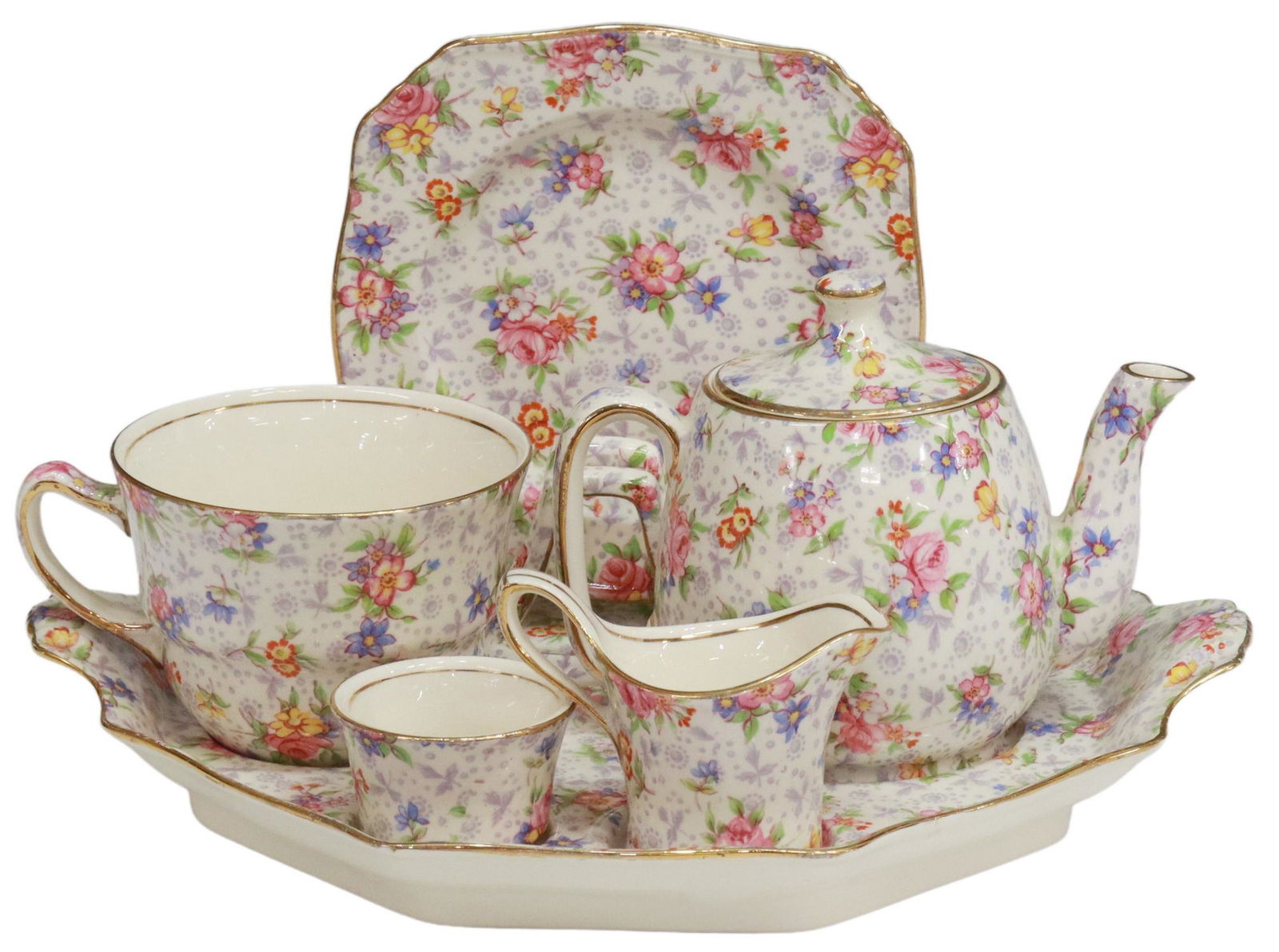 (7) ENGLISH ROYAL WINTON CHINTZ BREAKFAST SERVICE (1 of 7)