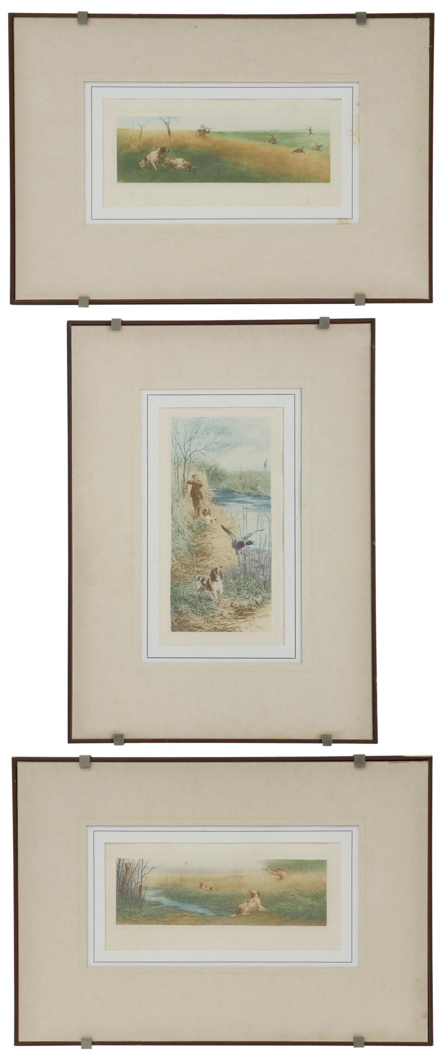 3) AFTER MARCEL MOISAND SPANIEL HUNTING DOG PRINTS (1 of 5)