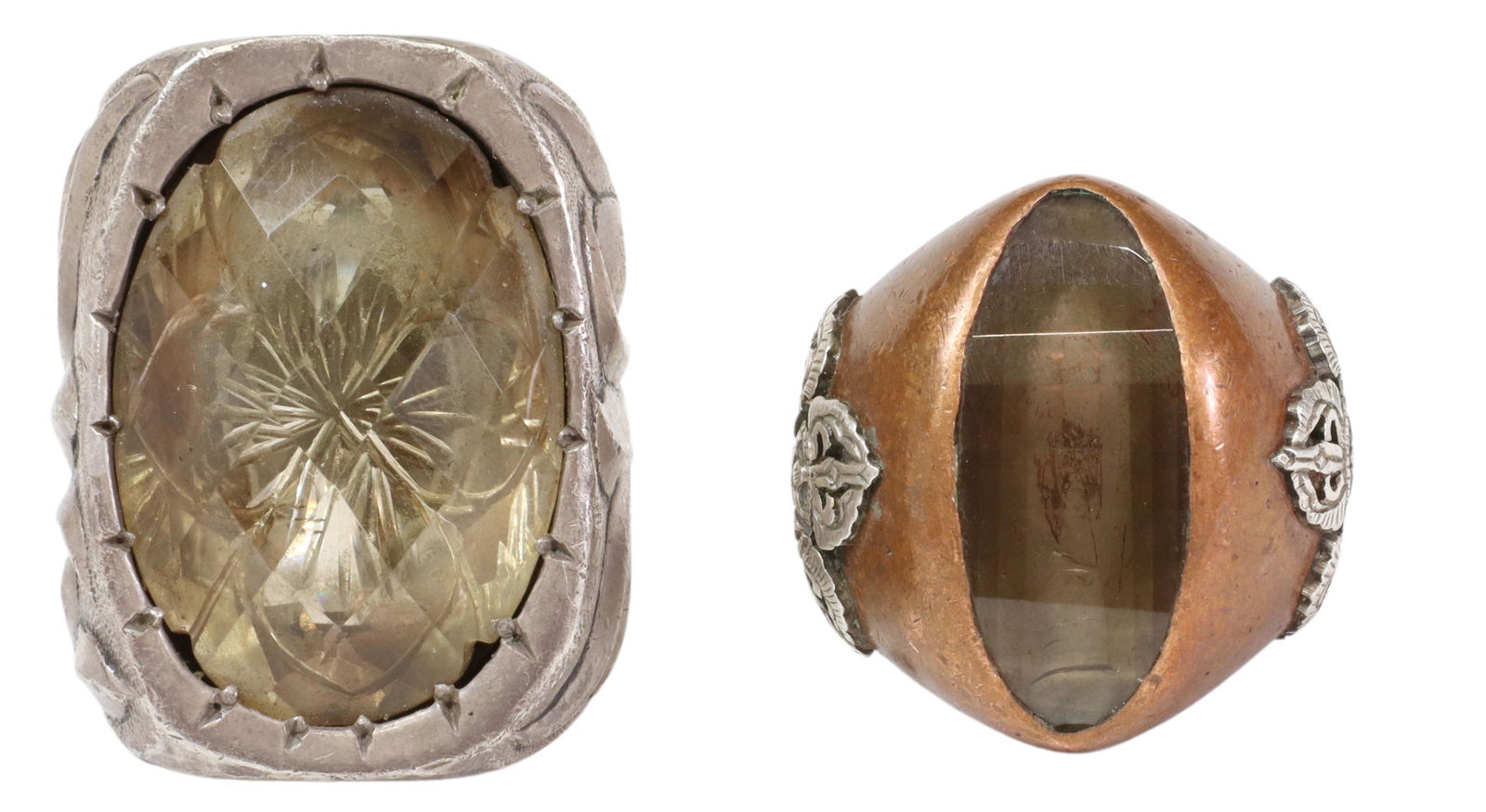 (2) GENT'S PITANGO SILVER & COPPER STATEMENT RINGS (1 of 5)
