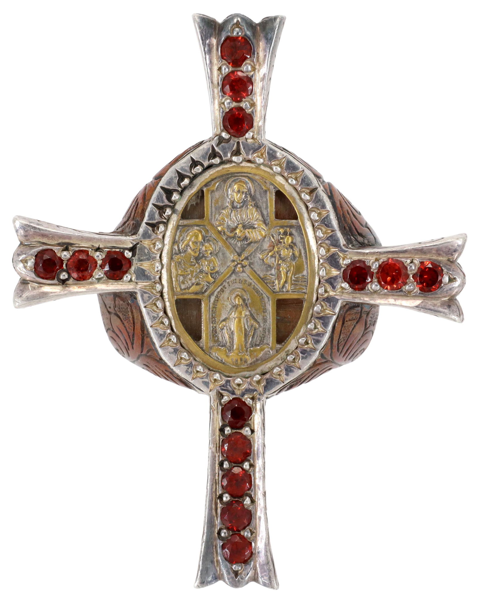 GENT'S PITANGO COPPER SILVER CROSS STATEMENT RING (1 of 6)