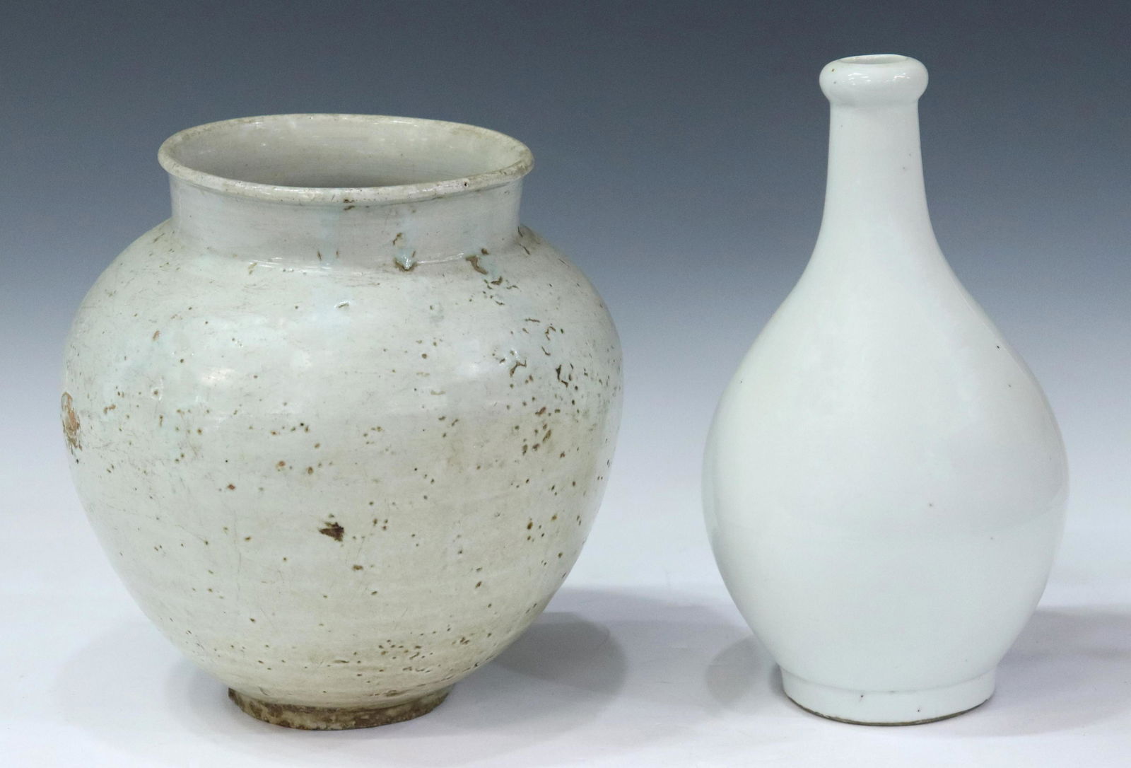 (2) JAPANESE SAKE BOTTLE & KOREAN YI DYNASTY VASE (1 of 4)