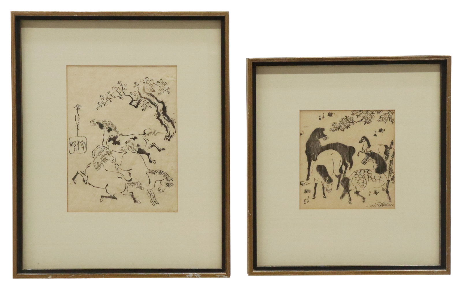 (2) JAPANESE WOODBLOCK PRINTS OF HORSES (1 of 5)