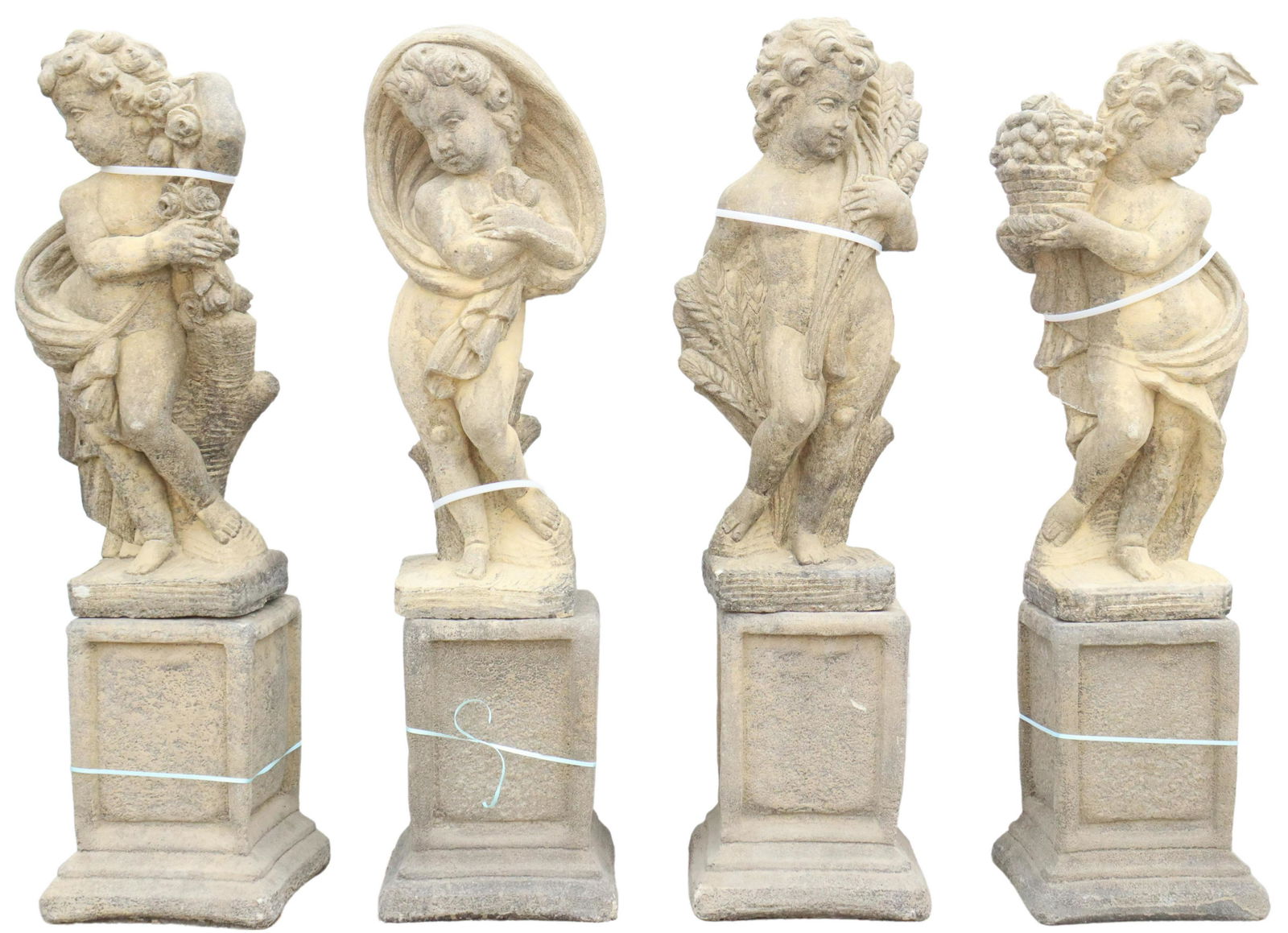 (LOT) CAST STONE FOUR SEASONS STATUES, 42.5"H (1 of 2)