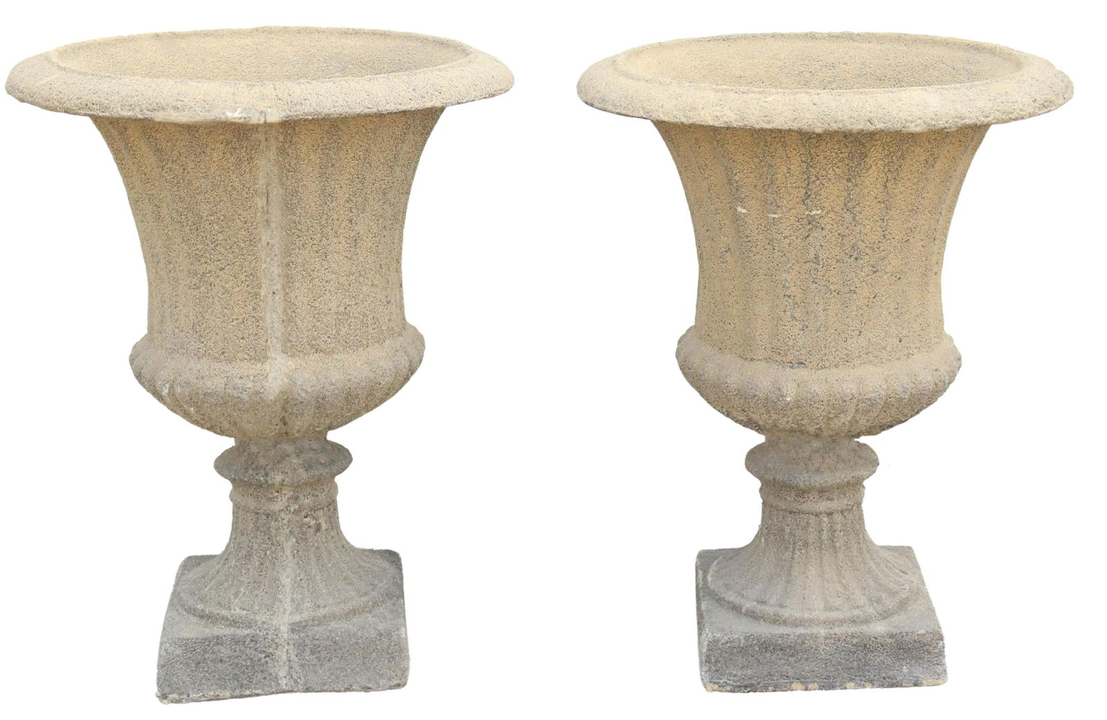 (2) CAST STONE HEATHFIELD GARDEN URN PLANTERS (1 of 3)