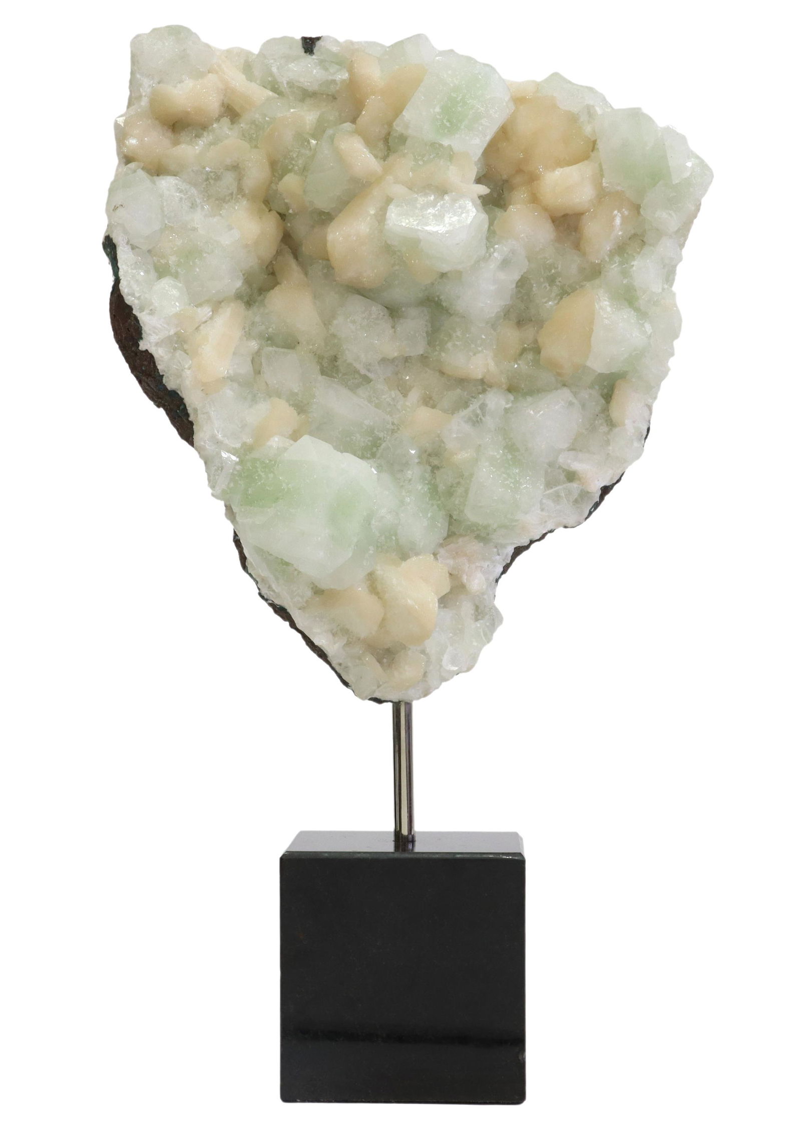 APOPHYLLITE SPECIMEN ON BLACK GRANITE BASE (1 of 5)