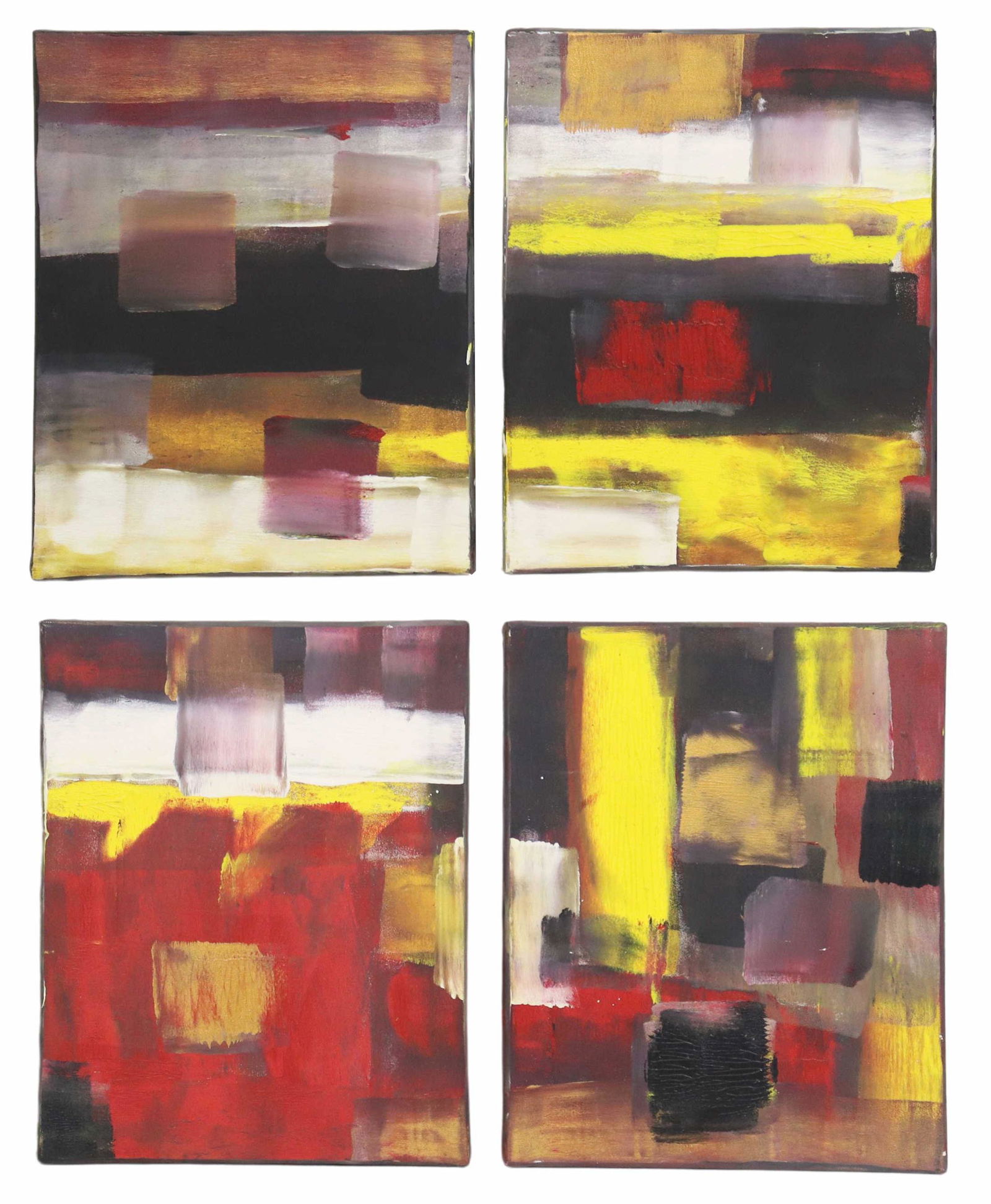 (4) PETER KRAJCOVIC ABSTRACT POLYPTYCH PAINTING (1 of 3)