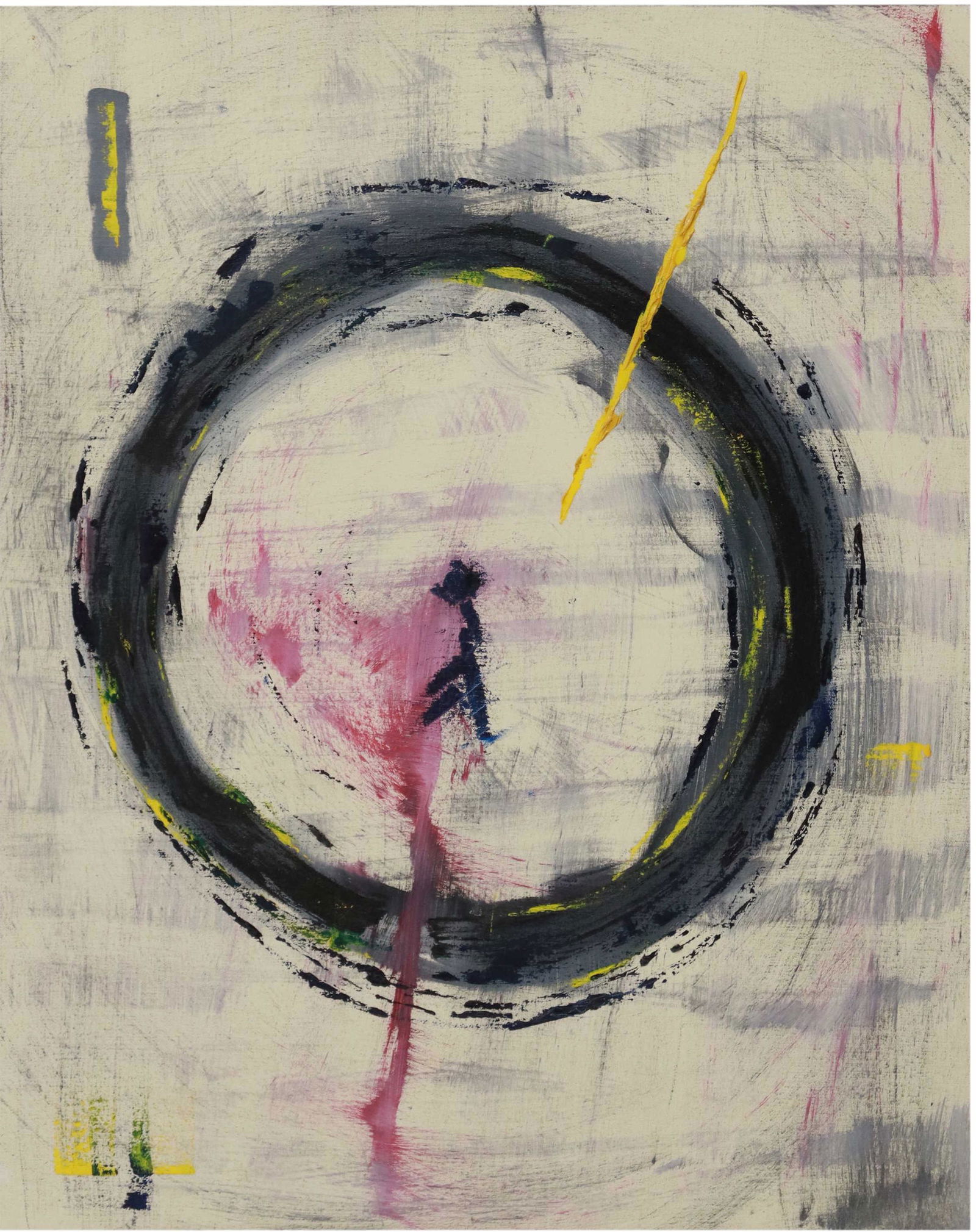 MODERN ABSTRACT PAINTING ON CANVAS, 30" X 24" (1 of 3)