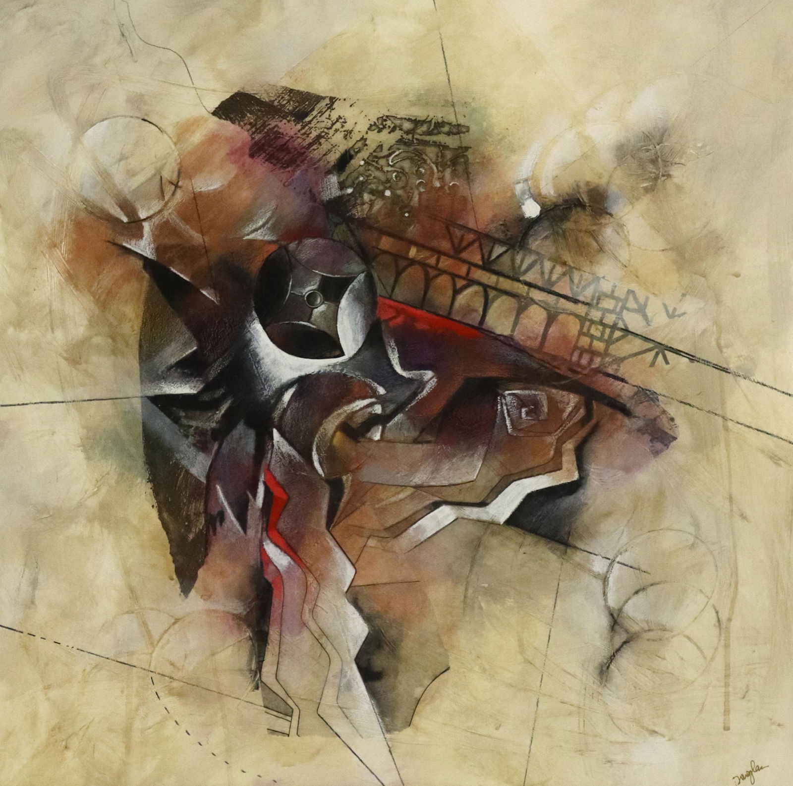 JOHN DOUGLAS ABSTRACT MIXED MEDIA PAINTING (1 of 4)