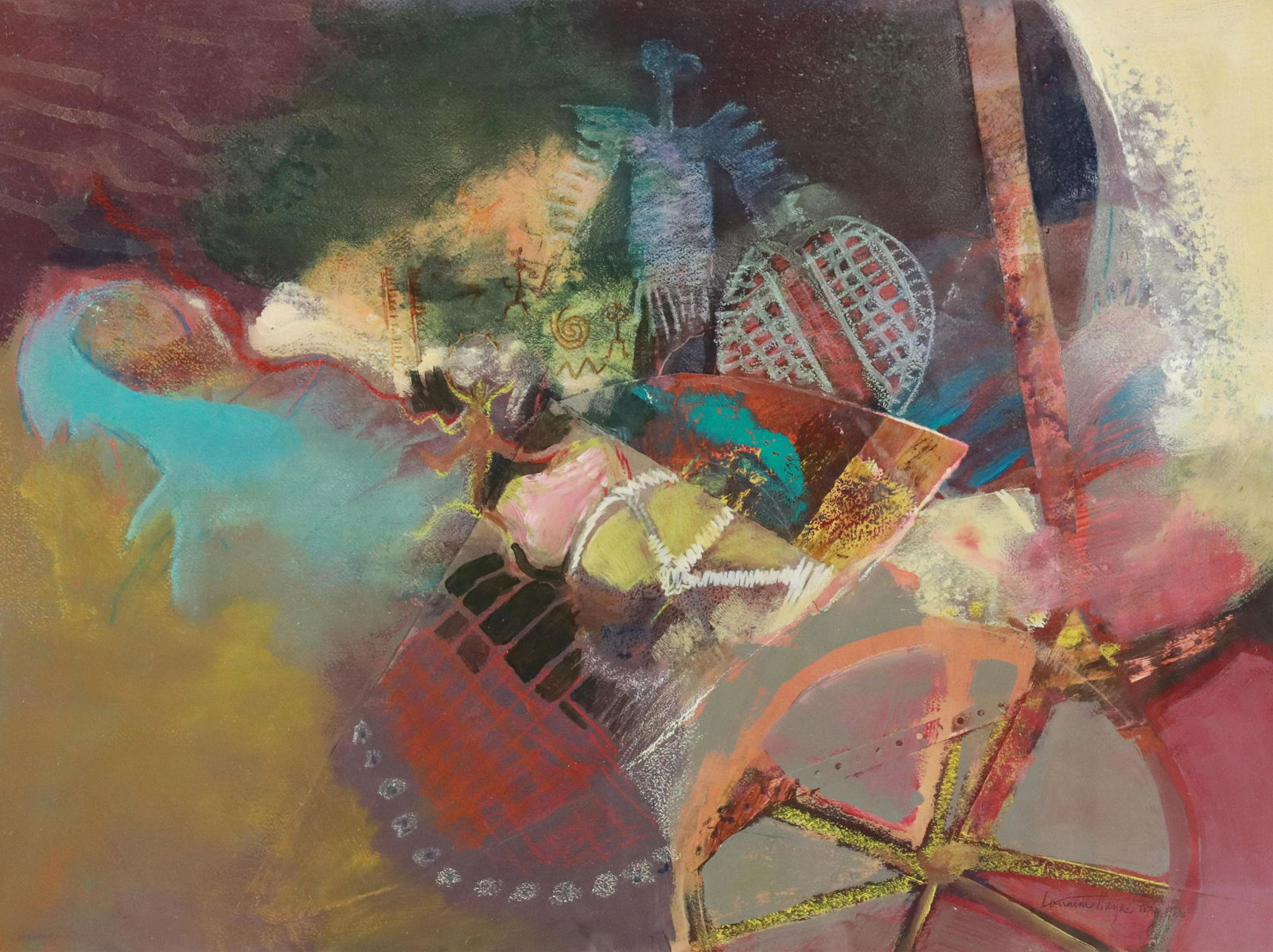 LORRAINE HAYES (TEXAS, B.1936) ABSTRACT PAINTING (1 of 4)