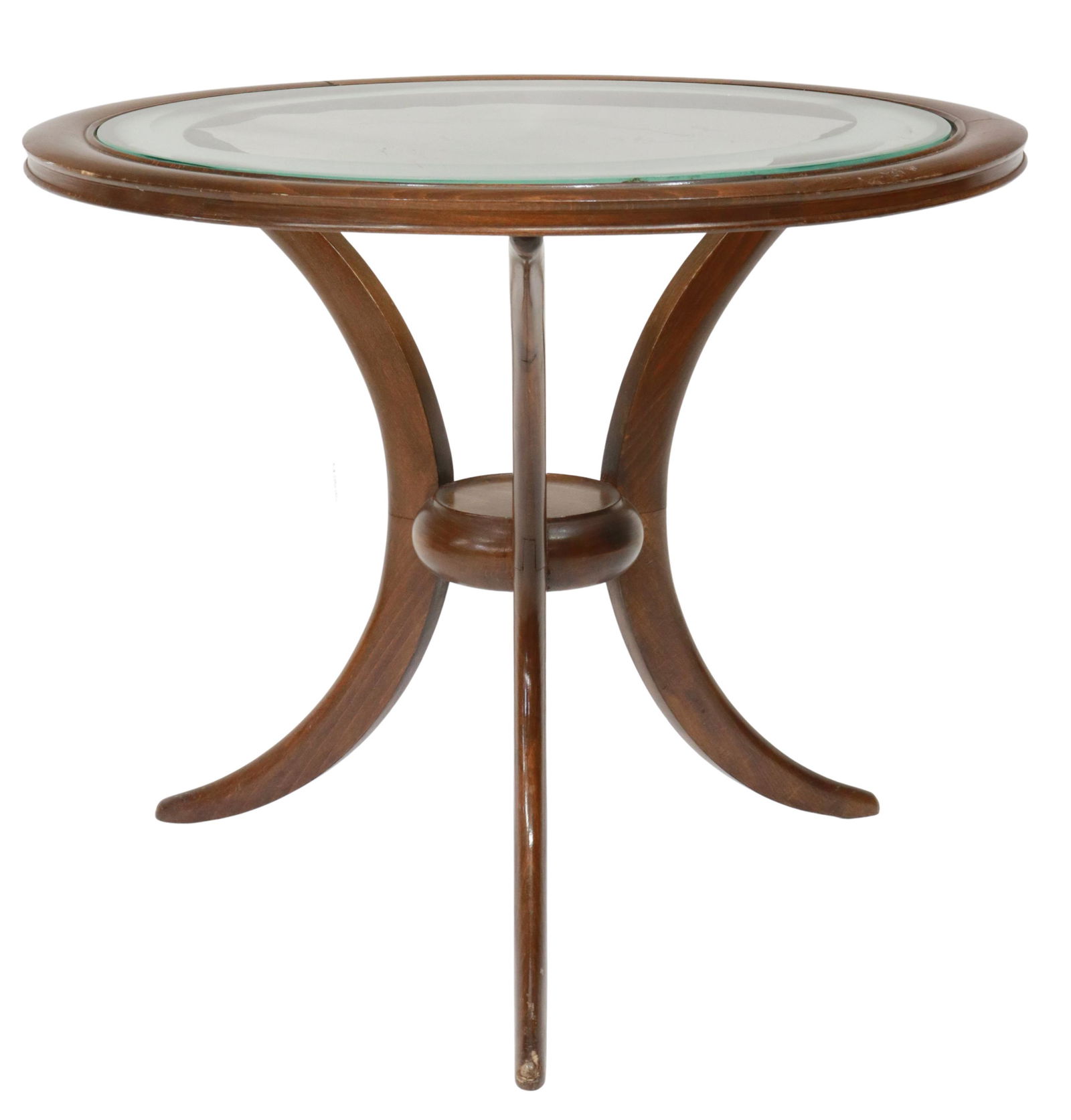 ITALIAN MID-CENTURY MODERN GLASS-TOP SIDE TABLE (1 of 3)