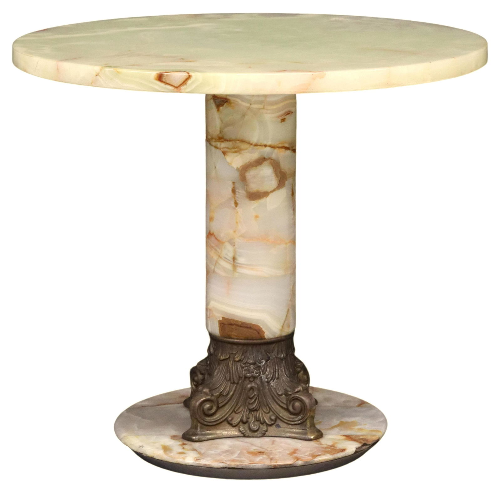 ITALIAN ONYX & GILT METAL OCCASIONAL TABLE (1 of 3)