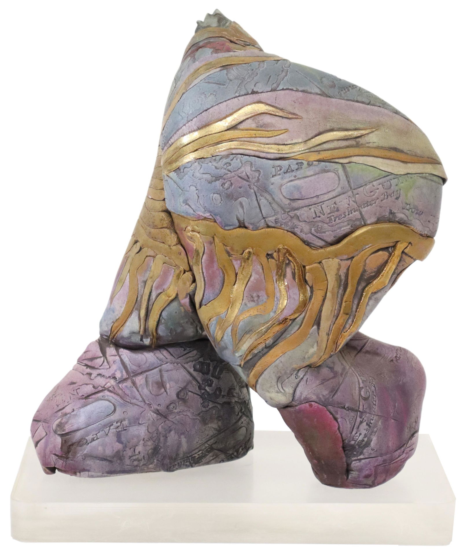 COELEEN KIEBERT (20TH C.) CERAMIC WALKING FIGURE (1 of 7)