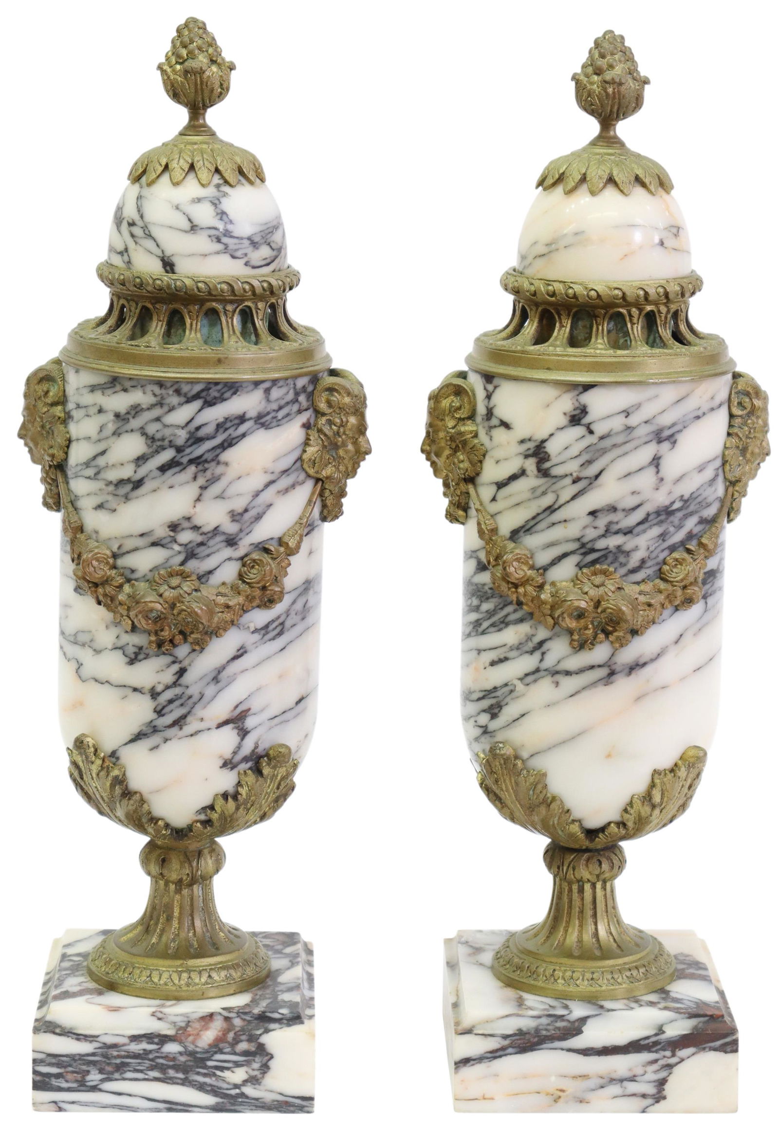 (2) FRENCH ORMOLU-MOUNTED ALABASTER CASSOLETTES (1 of 5)