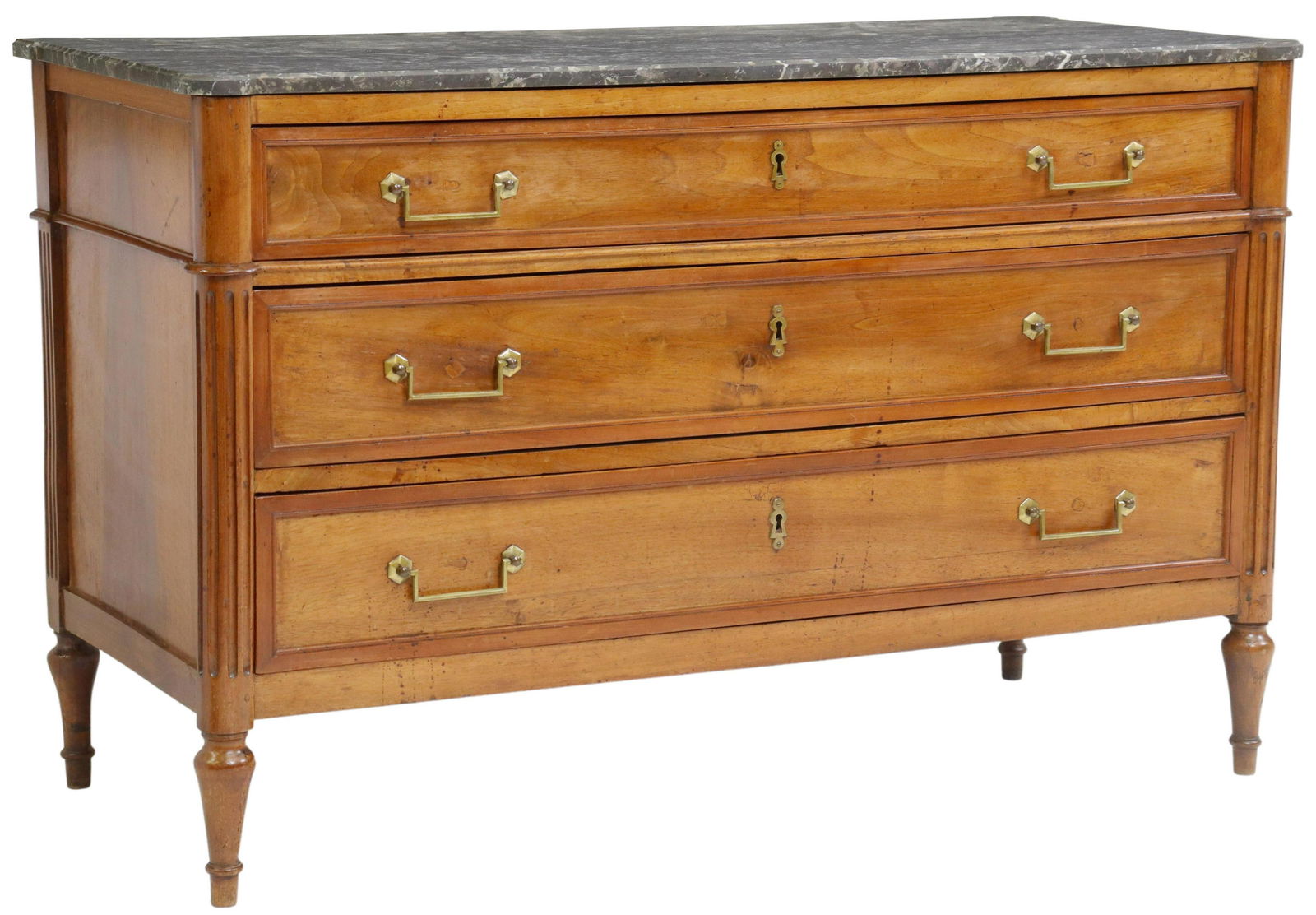 FRENCH LOUIS XVI STYLE MARBLE-TOP COMMODE (1 of 5)