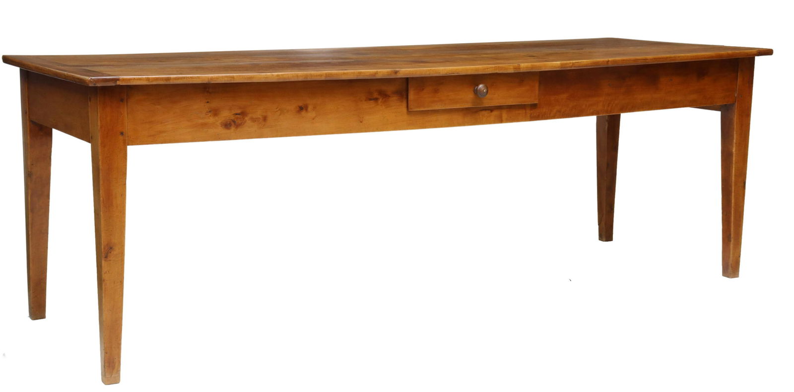 FRENCH PROVINCIAL FRUITWOOD FARMHOUSE TABLE, 87"L (1 of 5)