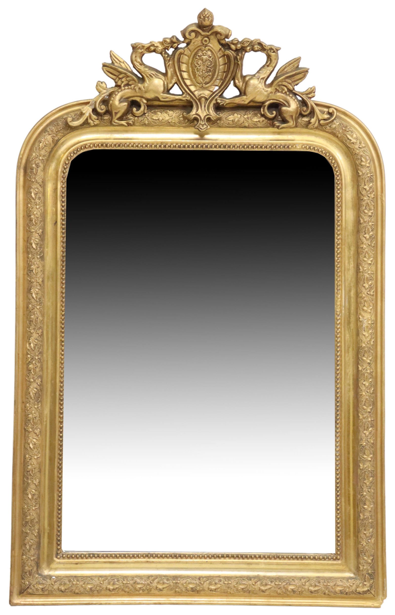 FRENCH LOUIS PHILIPPE PERIOD GILTWOOD WALL MIRROR (1 of 3)