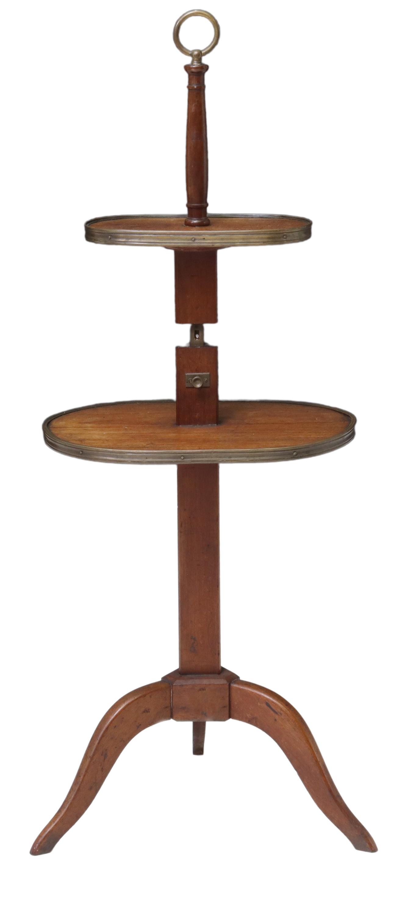 FRENCH MAHOGANY ADJUSTABLE TWO-TIER STAND (1 of 3)
