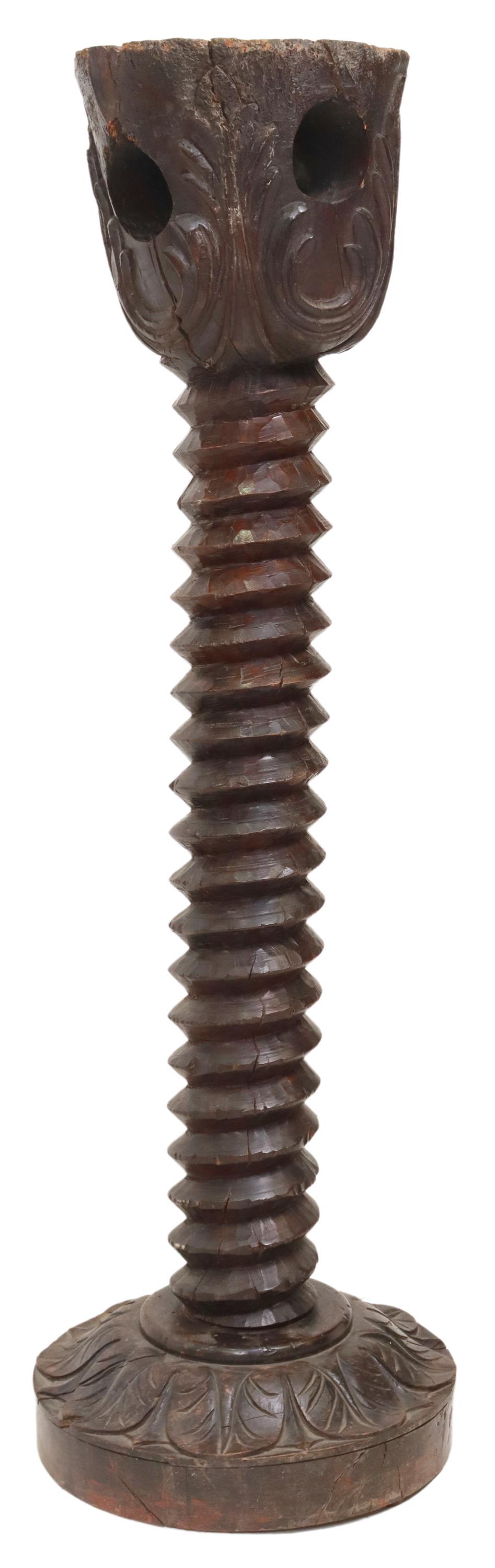 FRENCH GRAPE PRESS SCREW FOLIATE PEDESTAL, 67"H (1 of 4)