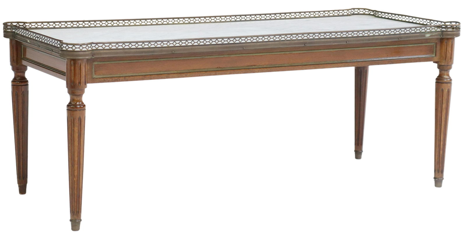 FRENCH LOUIS XVI STYLE MARBLE-TOP COFFEE TABLE (1 of 5)