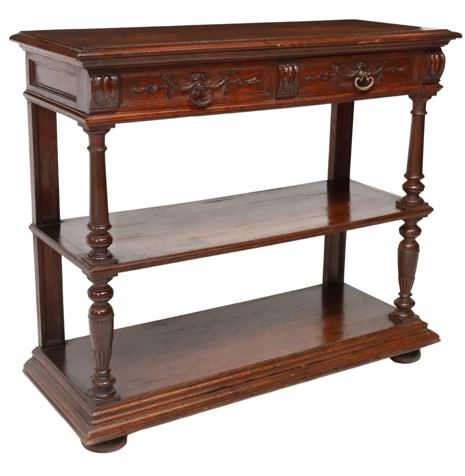 FRENCH HENRI II STYLE CARVED OAK SERVER (1 of 7)