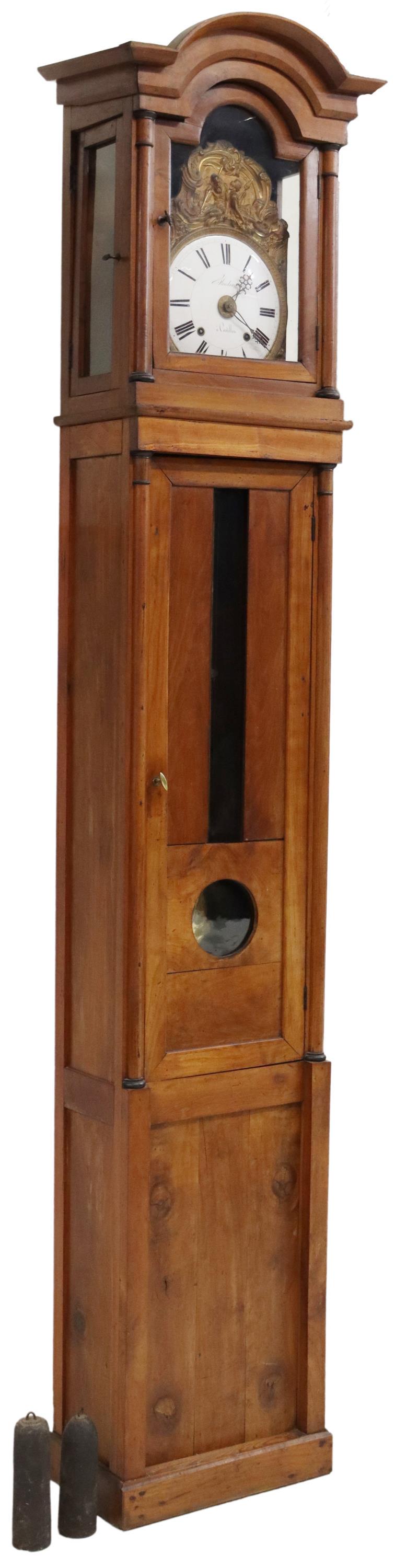 FRENCH MORBIER WALNUT LONGCASE CLOCK (1 of 9)