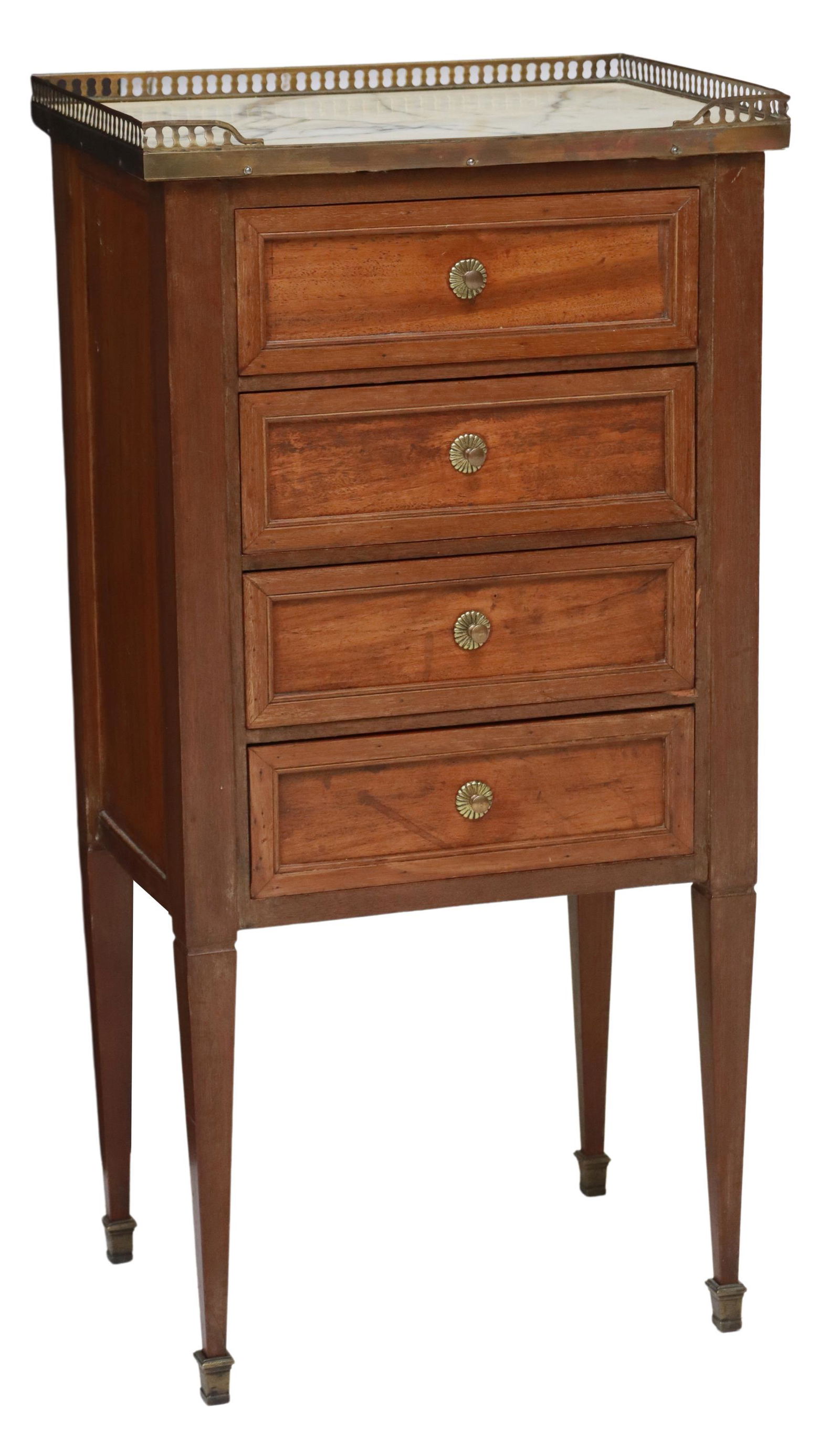 FRENCH LOUIS XVI STYLE MARBLE-TOP MAHOGANY STAND (1 of 5)