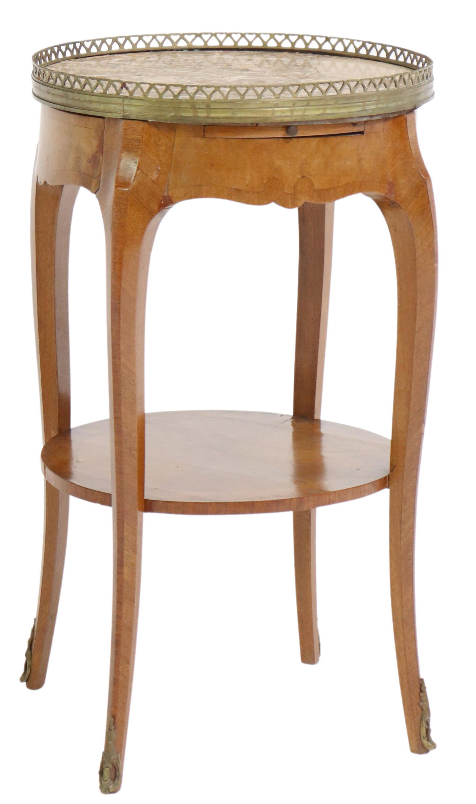 FRENCH LOUIS XV STYLE MARBLE-TOP GUERIDON (1 of 4)