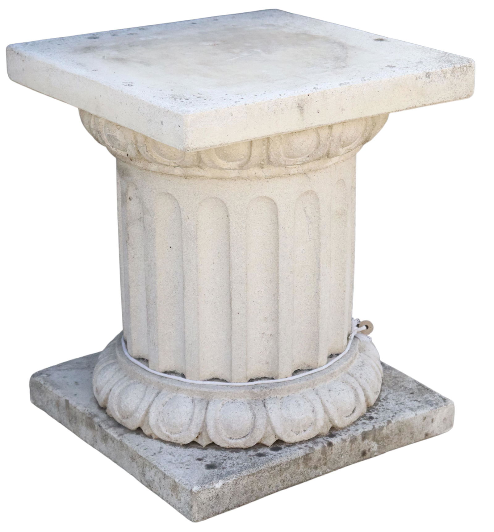 CAST STONE FLUTED PEDESTAL STAND, 15"H (1 of 3)