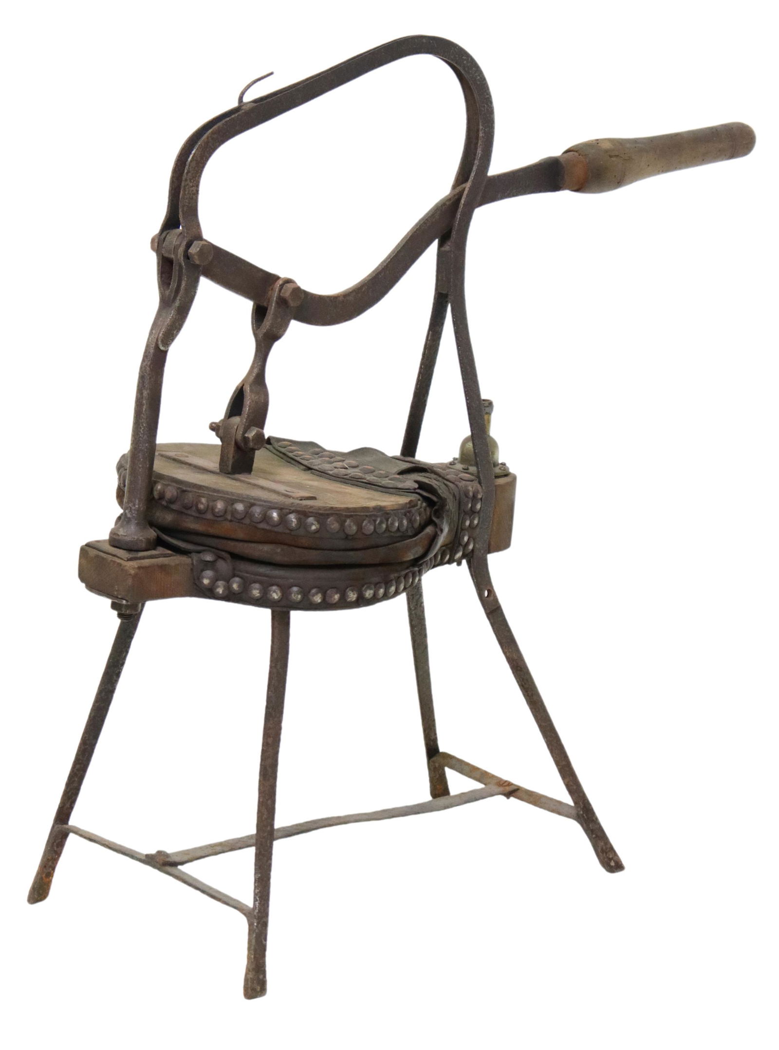 ANTIQUE BLACKSMITH'S WOOD, IRON & LEATHER BELLOWS (1 of 4)