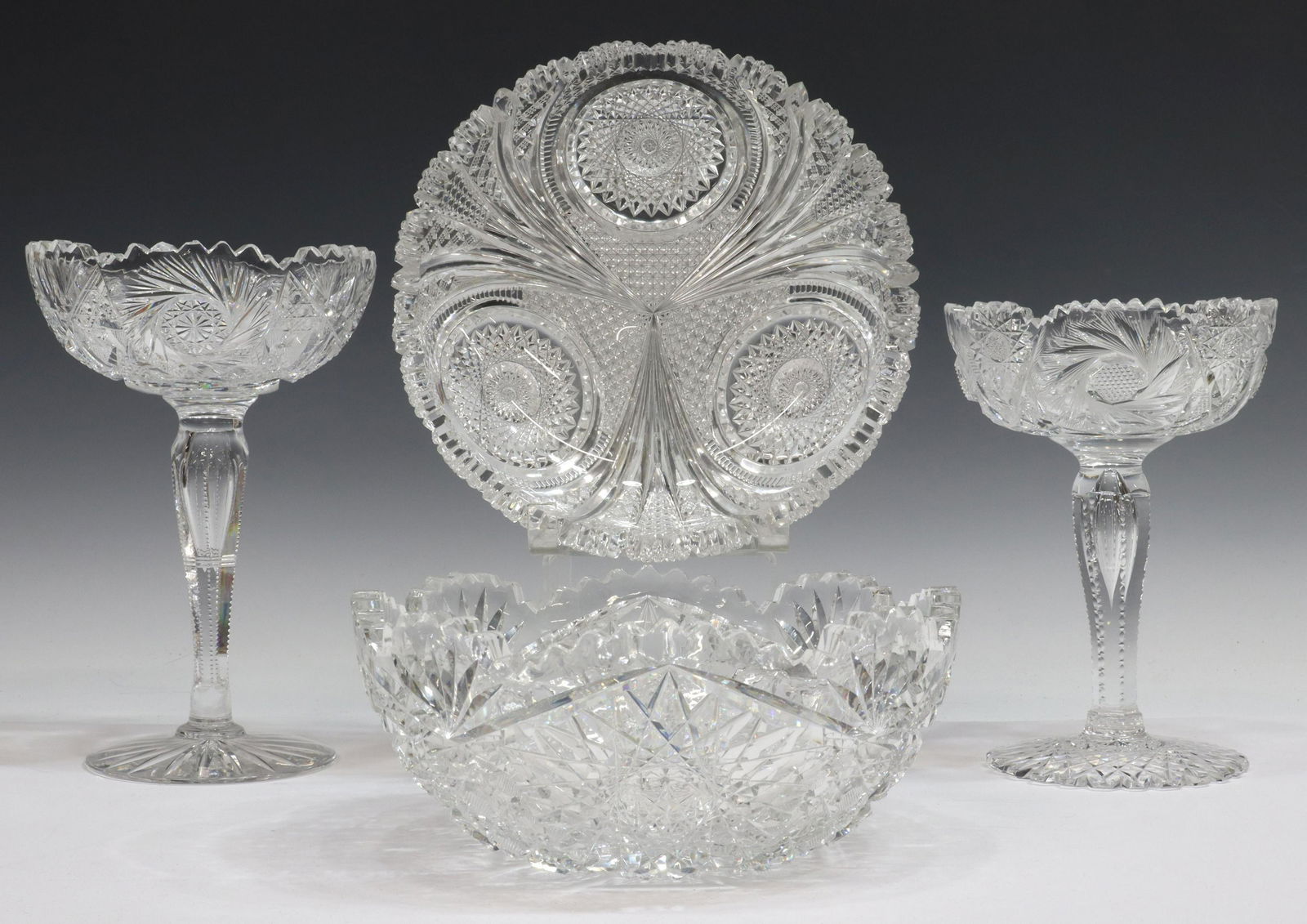 4) AMERICAN BRILLIANT PERIOD CUT CRYSTAL TABLEWARE (1 of 4)