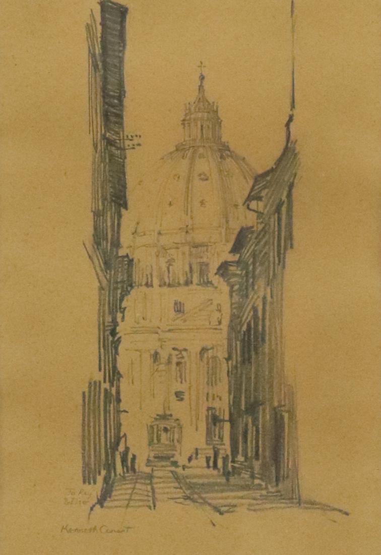 KENNETH CONANT (1894-1984) ARCHITECTURAL SKETCH (1 of 4)