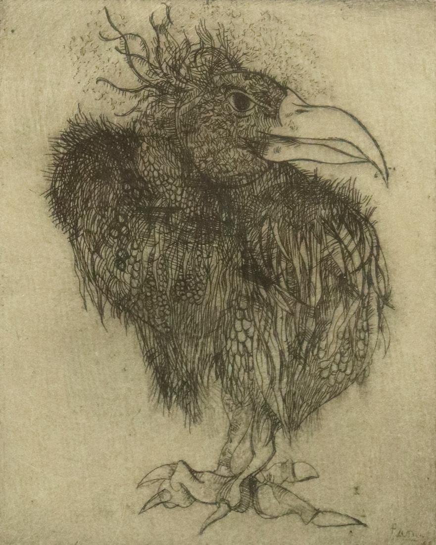 PETER PAONE (B.1936) ETCHING 'VULTURE BIRD' (1 of 4)