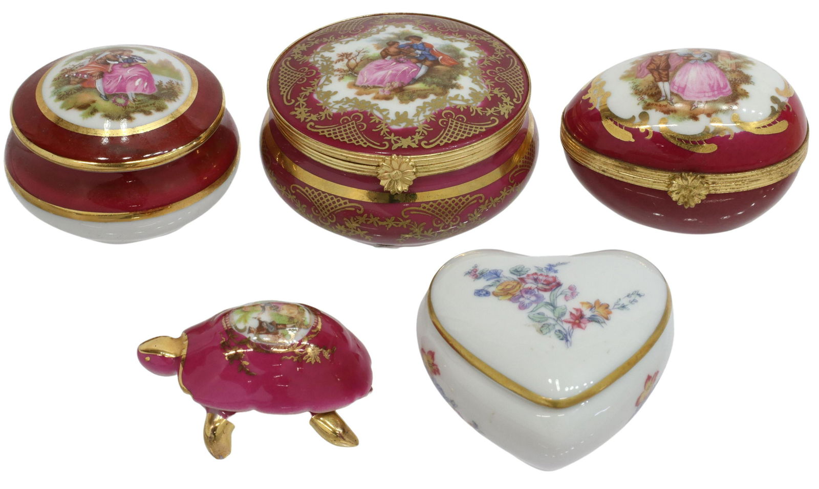 (5) FRENCH LIMOGES PORCELAIN TRINKET BOXES (1 of 3)