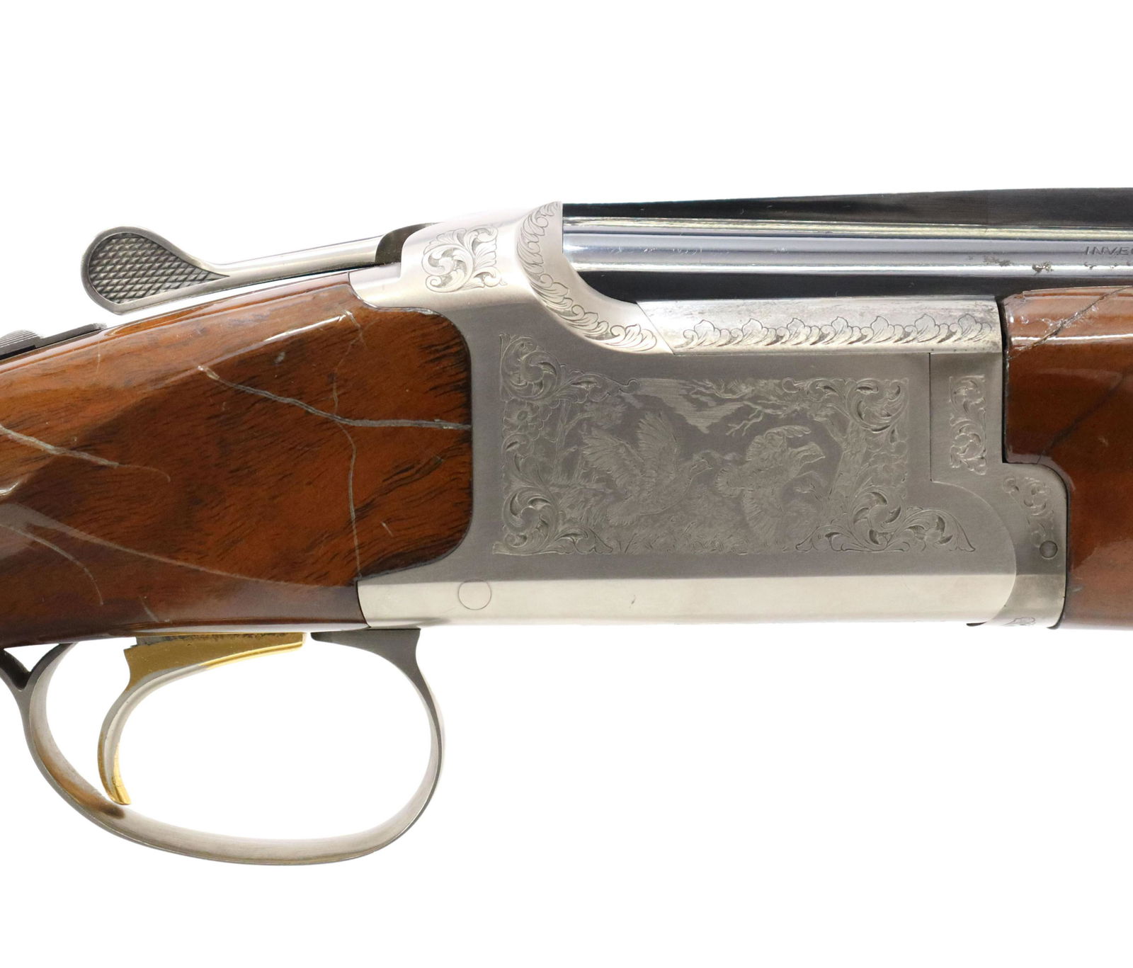 BROWNING CITORI OVER UNDER 20 GAUGE SHOTGUN: Browning Citori Lightning Grade III Superposed shotgun, mfg. 1996, Miroku, Japan, 20 gauge, 2.75" - 3" chamber, 28" Invector Plus back bored barrels accepting choke tubes (none provided), with vent ri