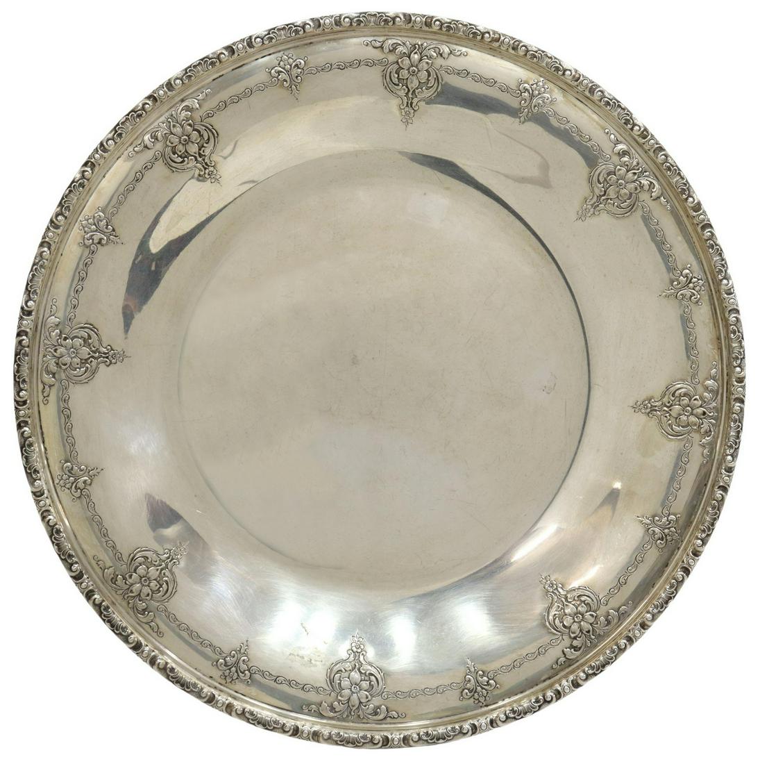 TOWLE 'OLD MASTER' STERLING SILVER 13" ROUND TRAY (1 of 5)