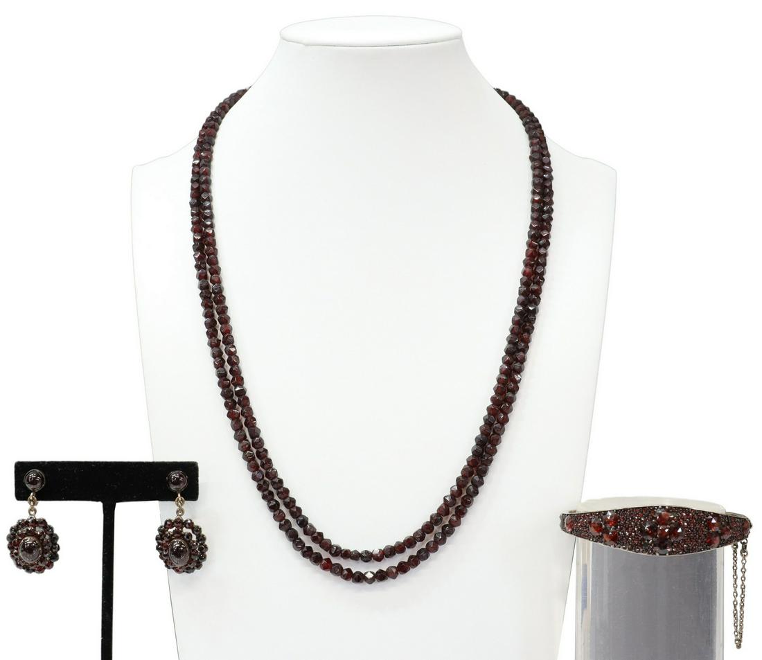 (3) BOHEMIAN GARNET NECKLACE, BANGLE & EARRINGS (1 of 7)