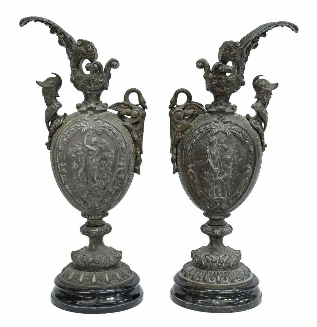 (2) NEOCLASSICAL PATINATED METAL EWER GARNITURES (1 of 5)