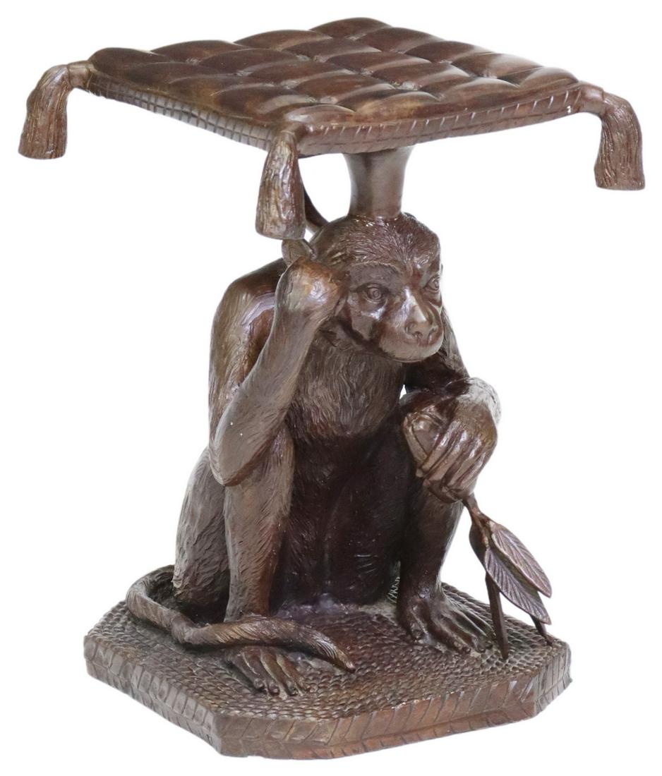 MAITLAND-SMITH BRONZE MONKEY STOOL/ SIDE TABLE (1 of 5)