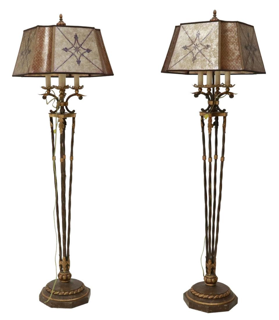 (2) VILLA 1919 RUSTIC WROUGHT IRON FLOOR LAMPS (1 of 3)