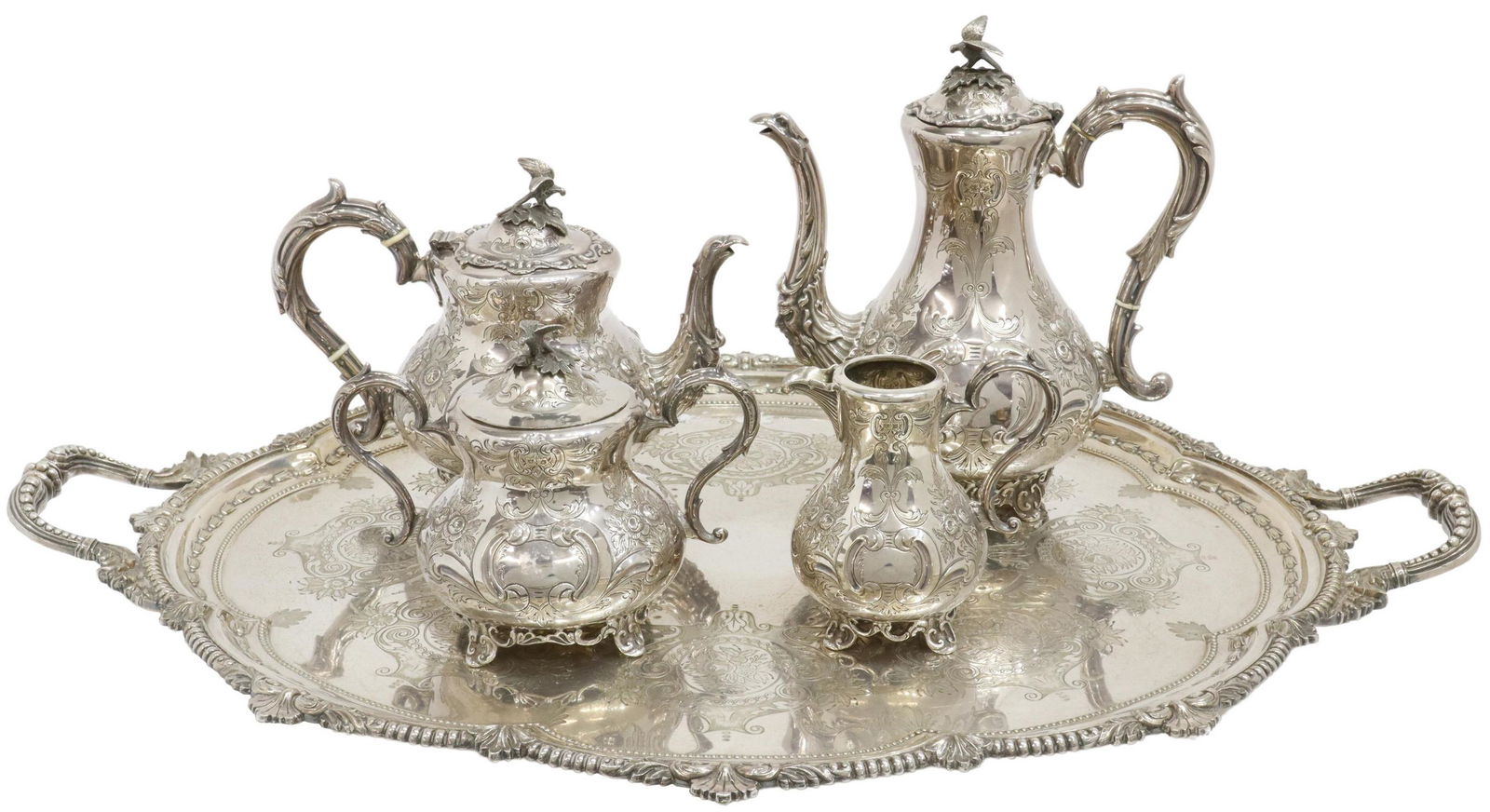 5) Sheffield Silverplate Tea & Coffee Service Tray