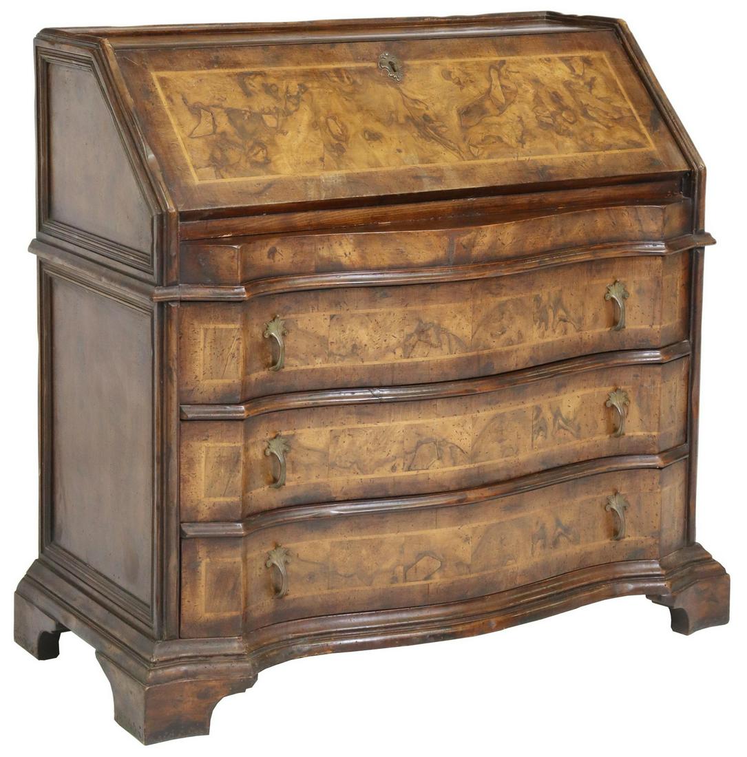 ITALIAN PATCHWORK BURLWOOD SLANT FRONT DESK (1 of 6)