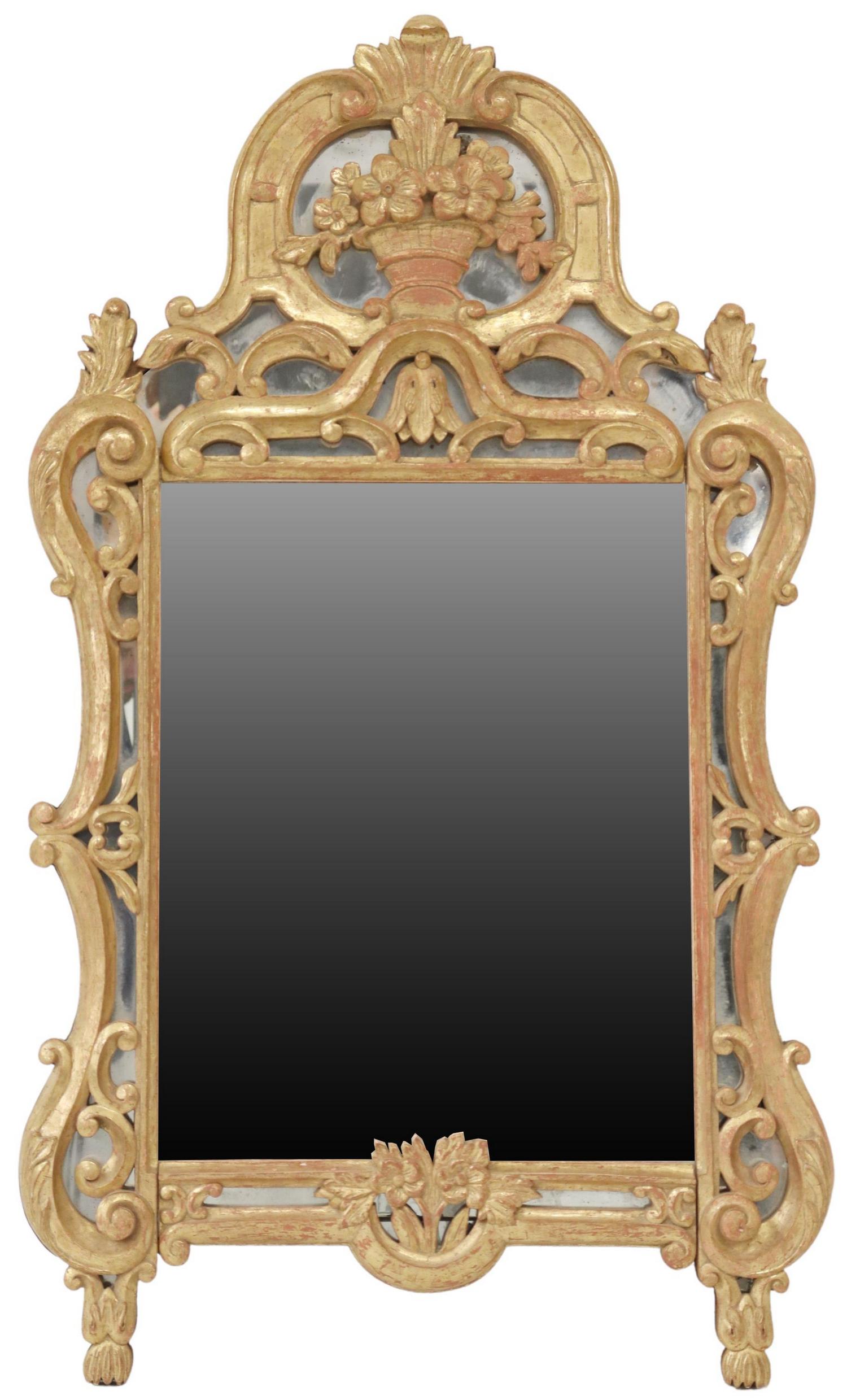 FRENCH REGENCE STYLE GILTWOOD MIRROR (1 of 3)