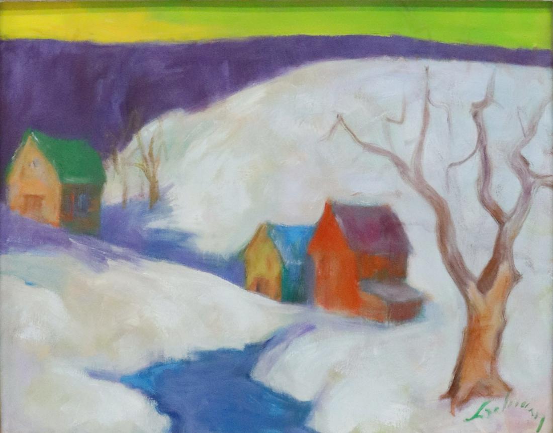 ALAN LACHMAN (B.1936) WINTER LANDSCAPE, 16" X 20" (1 of 4)