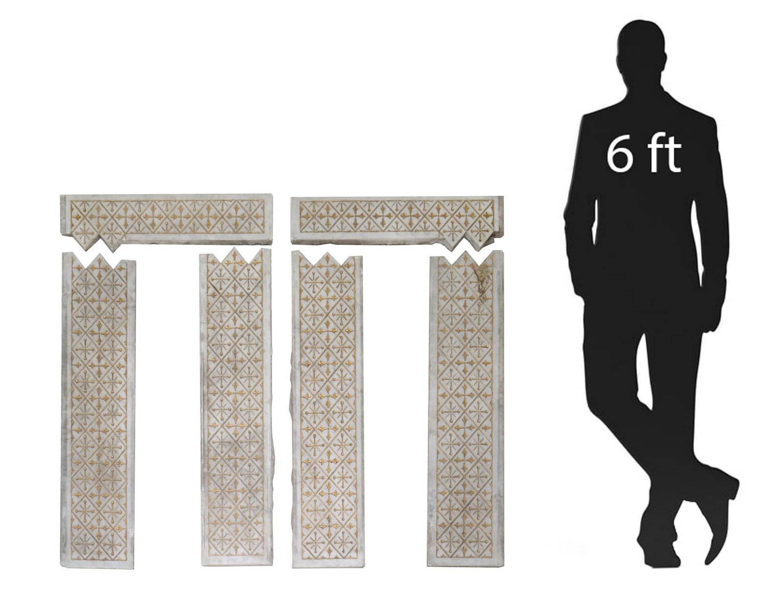 (6) ARCHITECTURAL ITALIAN PARCEL GILT MARBLE SLABS (1 of 5)