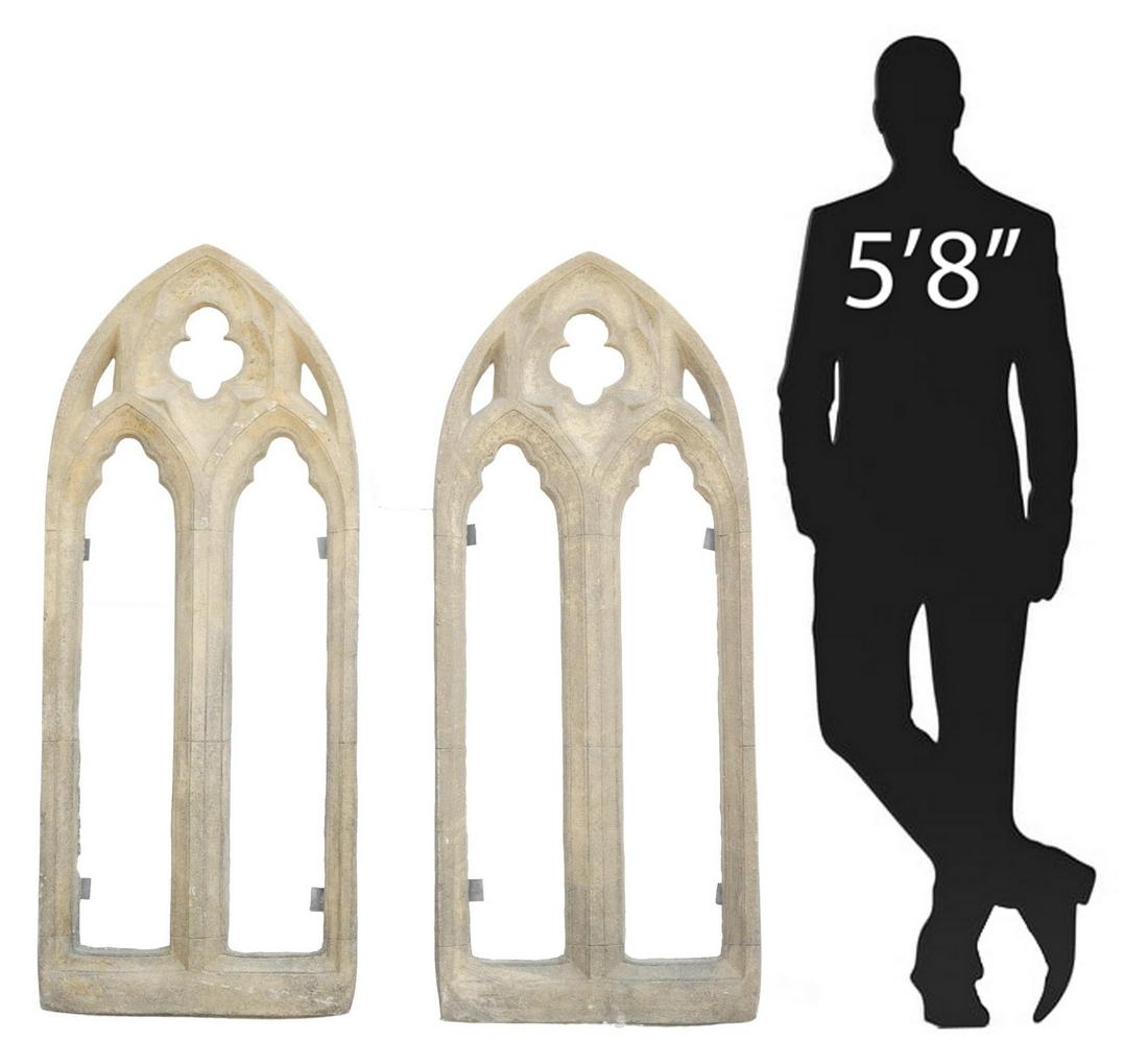 (2) ARCHITECTURAL CAST STONE GOTHIC STYLE WINDOWS (1 of 3)