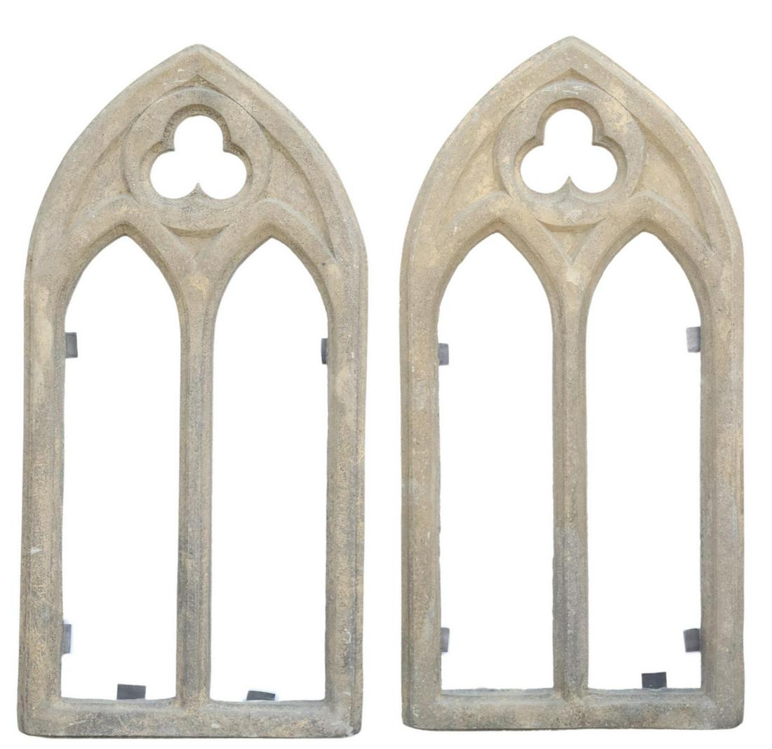 (2) ARCHITECTURAL CAST STONE GOTHIC STYLE WINDOWS (1 of 2)
