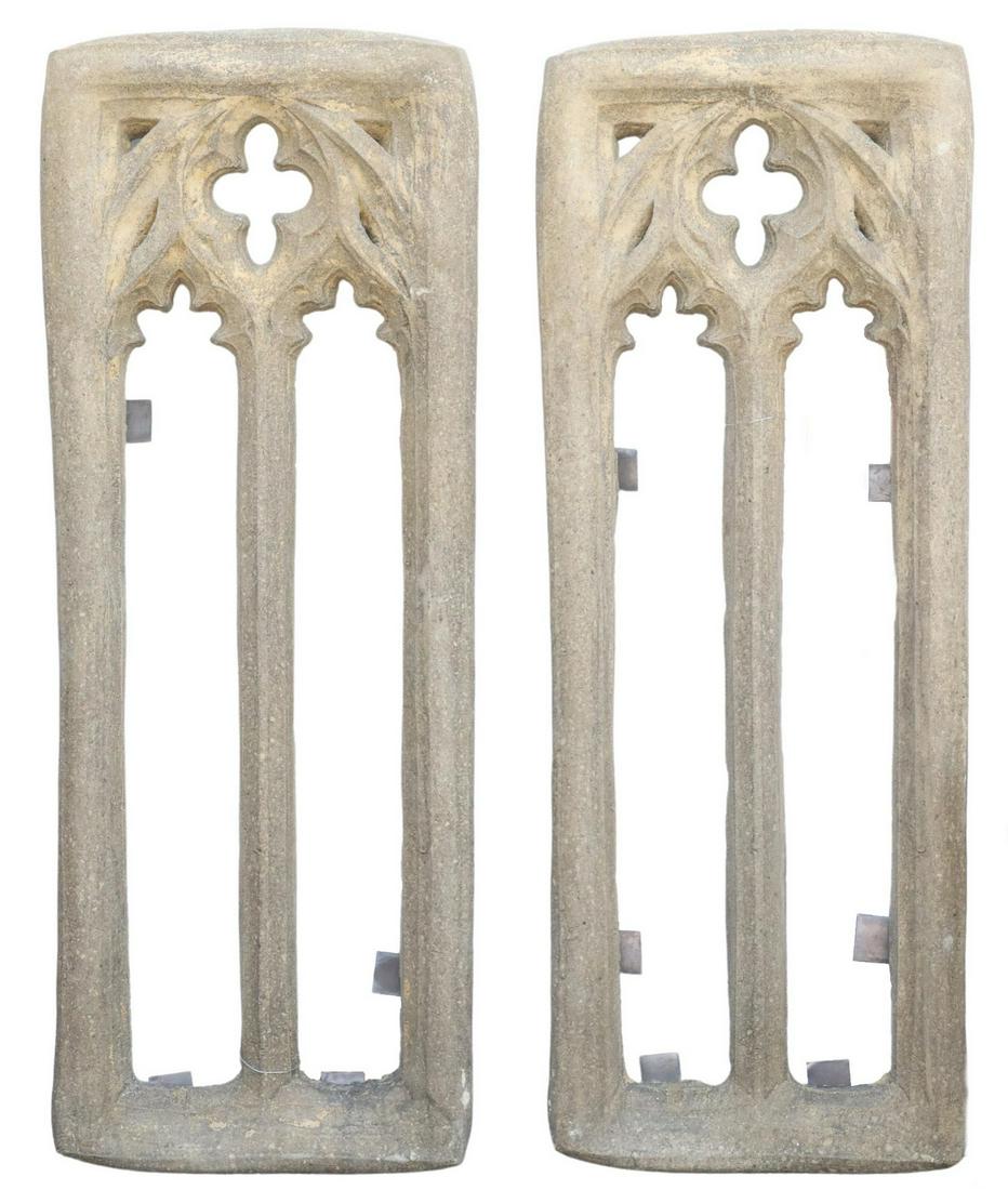 (2) ARCHITECTURAL CAST STONE GOTHIC STYLE WINDOWS (1 of 2)