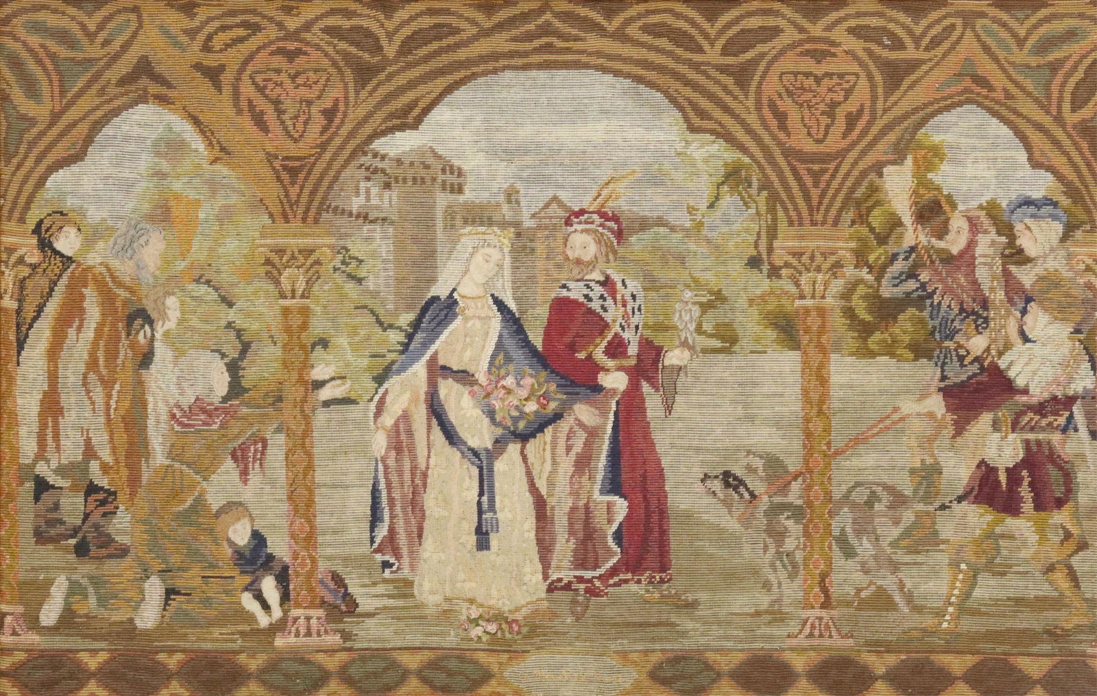 FRAMED NEEDLEWORK PICTURE LE MIRACLE DES ROSES (1 of 3)