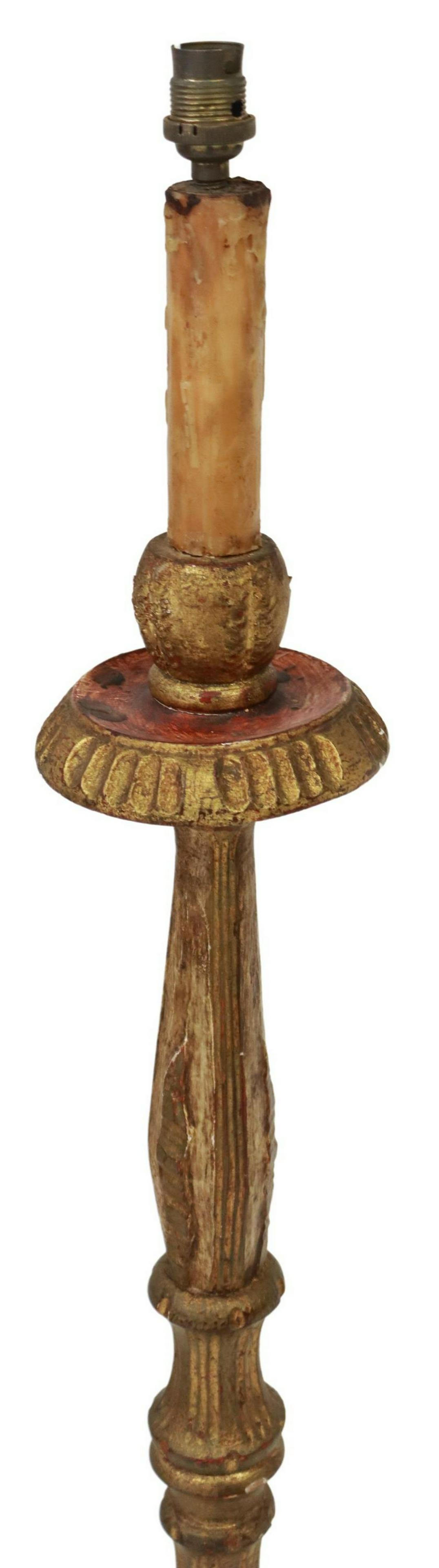 ITALIAN GILTWOOD ALTAR PRICKET FLOOR LAMP (1 of 4)