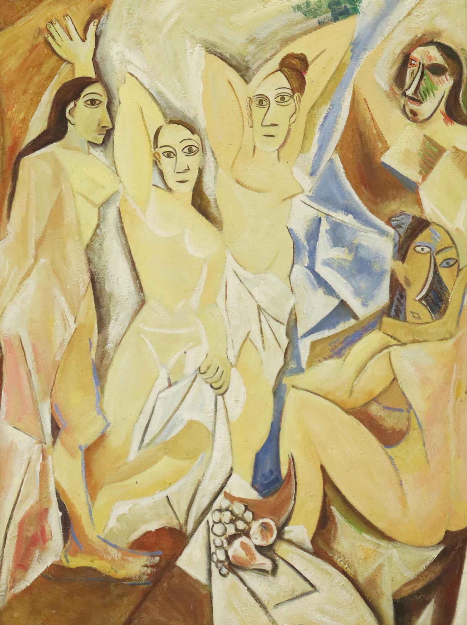 AFTER PICASSO LES DEMOISELLES D'AVIGNON PAINTING (1 of 4)